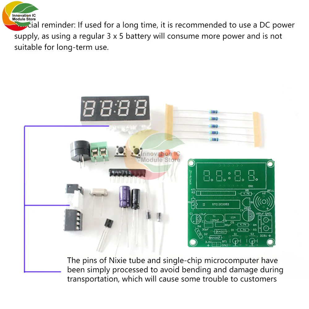 Kit orologio elettronico fai-da-te 4 tubi digitali Display orario a LED progetto di saldatura fai-da-te per l\'istruzione e l\'artigianato fai-da-te