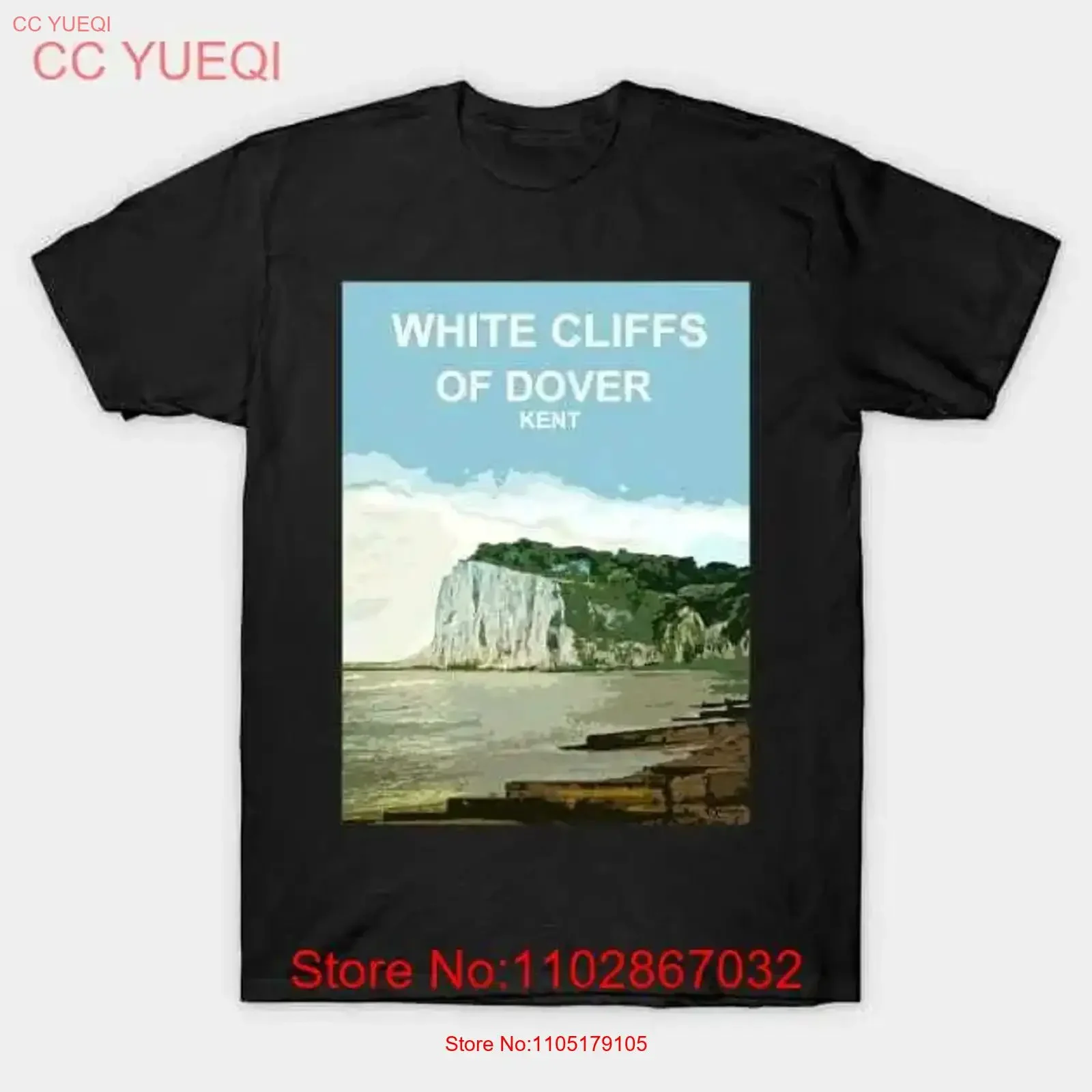تي شيرت White Cliffs of Dover Kent هدية ملصق سفر صنع في أستراليا تي شيرت S 5XL عتيق مغسول كاجوال ناعم برسومات عصرية