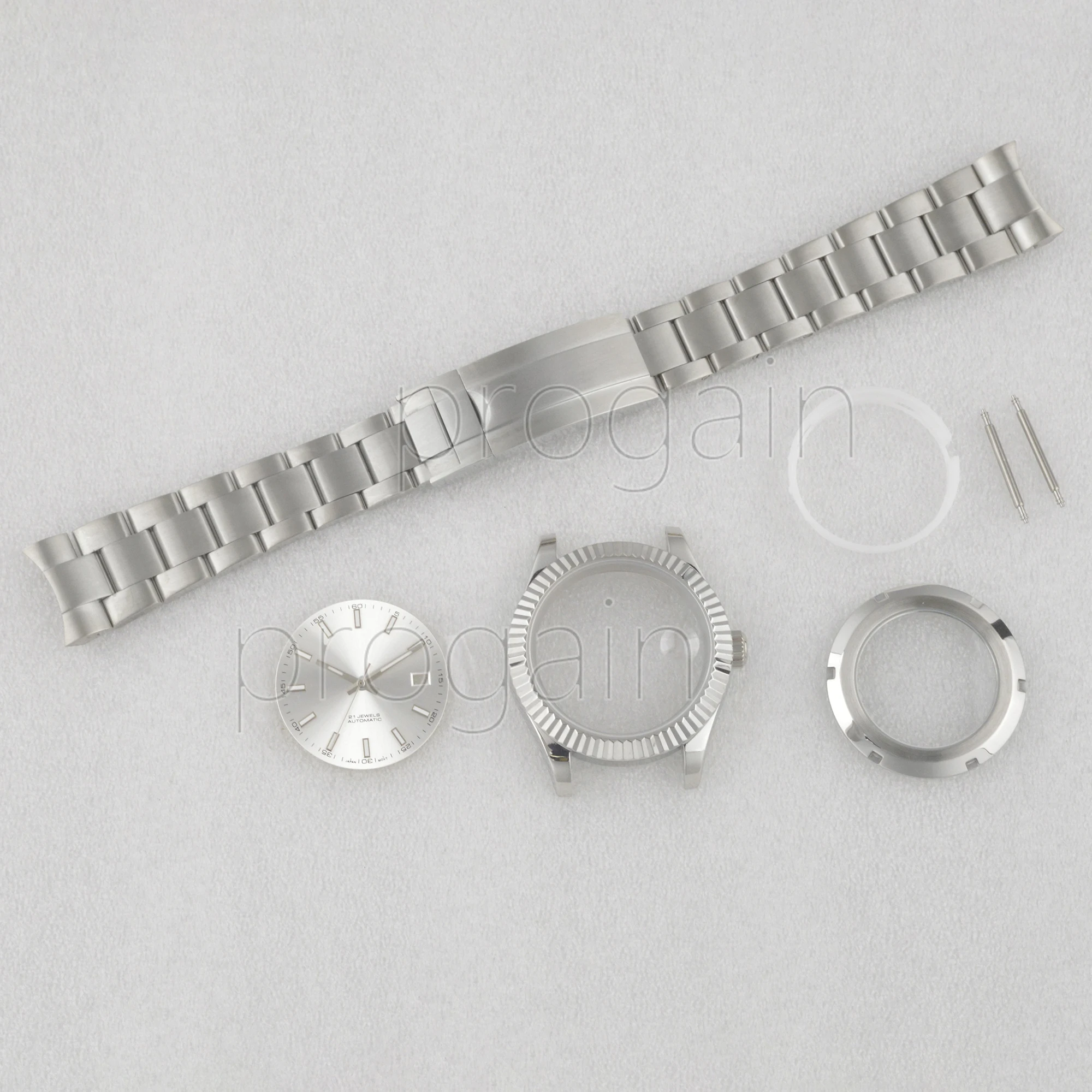 

Stainless Steel Strap NH35 41mm Watch Case Strap Dial for Datejust Wristband Parts fit NH35 Movt Watch Green Luminous Dial Hands