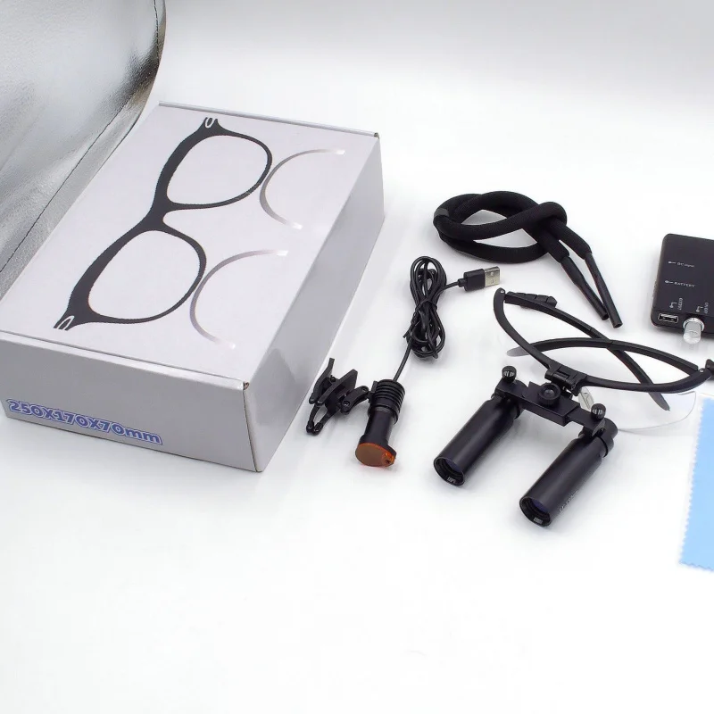 Dental 8X  Magnifying Glass with 5W LED Lamp Medical Head-Mounted Laboratory Magnifier Surgical Magnifying Glass Dental loupes