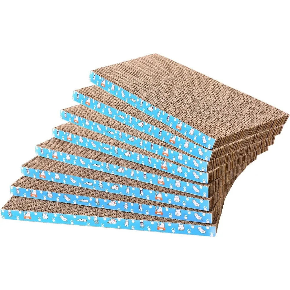 

8 Pack Reversible Cat Scratcher Cardboard Durable Recyclable for Rest Claw Grind Play