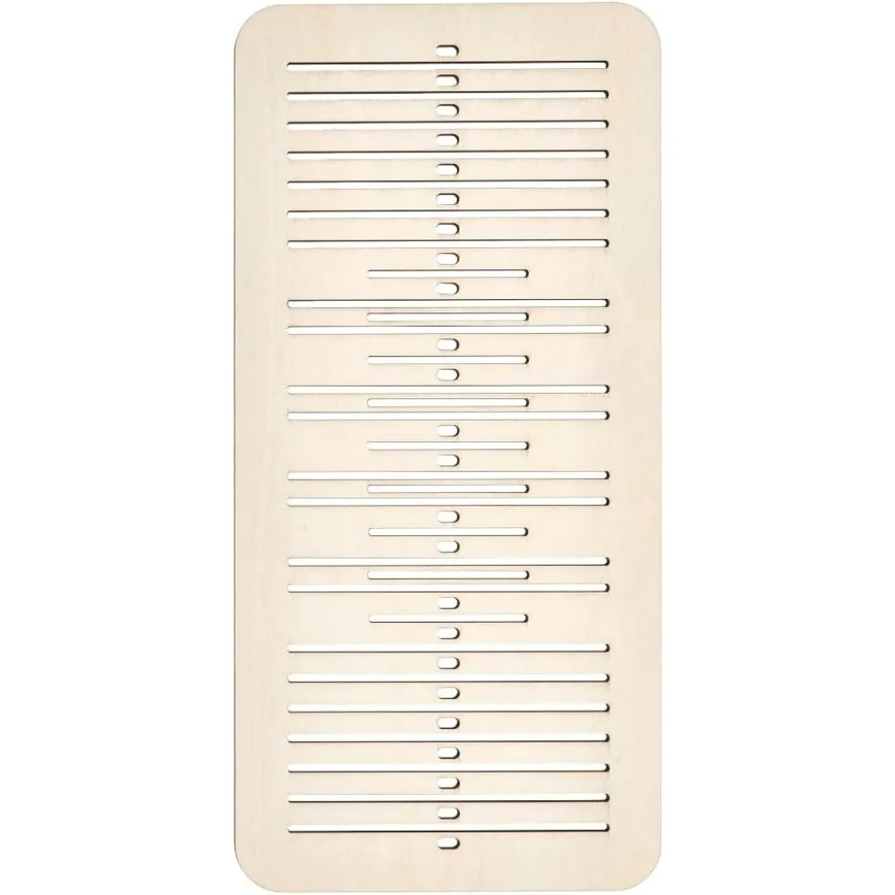 9.8x4.7Inch Wooden Belt Weaving Shuttle Tool 9 Double Slot Rectangle Belt Weaving Tool Weaving Shuttle for Bracelet Bag Strap