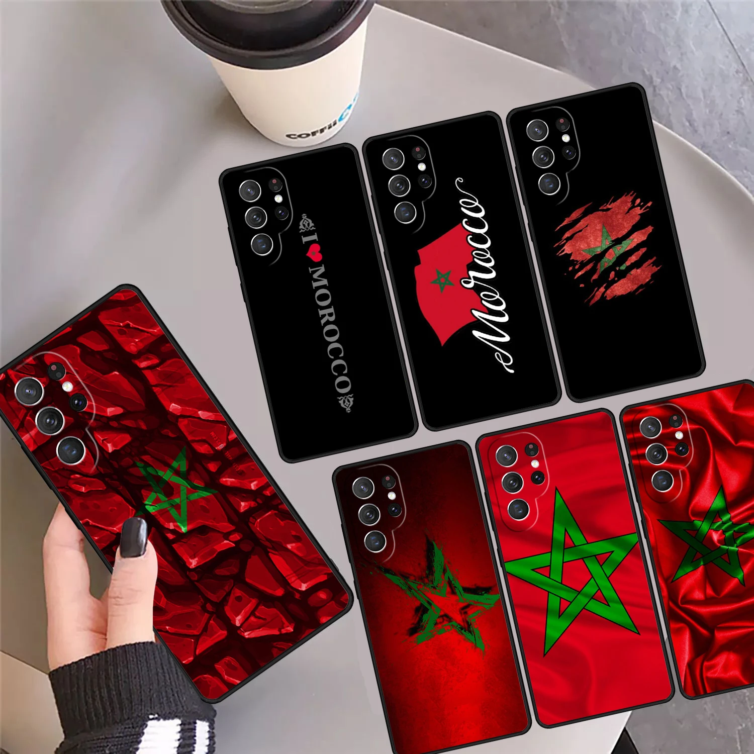 

Morocco Flag Coat Of Arms Phone Case Cover For Samsung Galaxy S24 Ultra 23 S22 Plus S21 FE S20 S8 S9 S10 Note 10 Pro Note 20