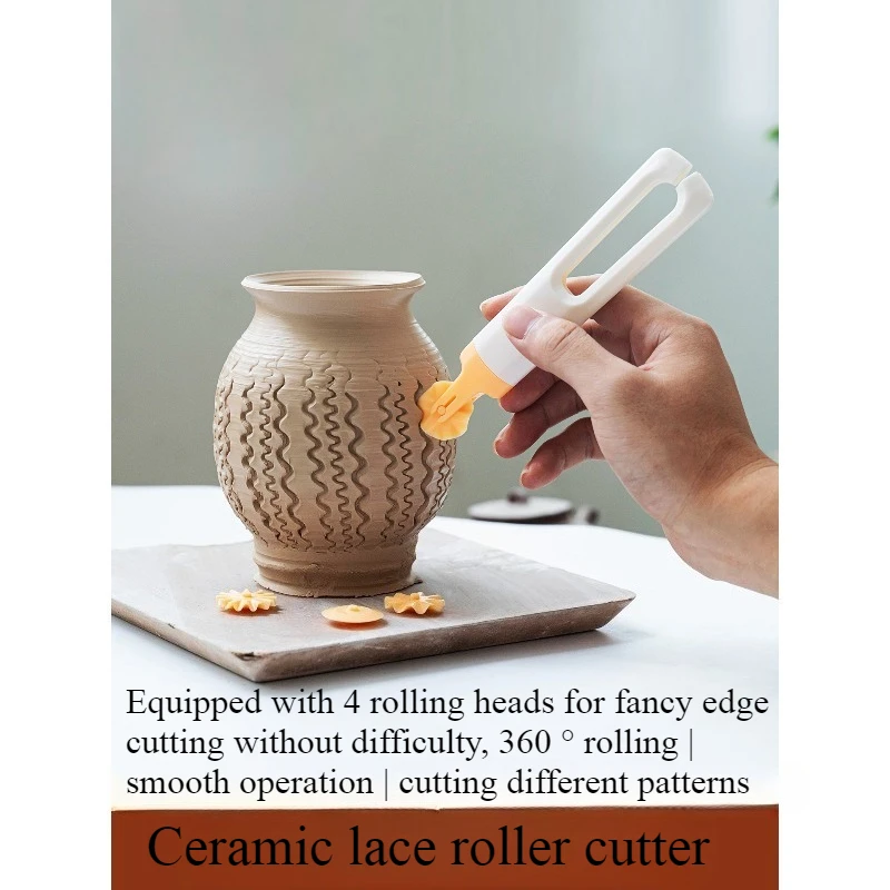 Pottery Clay Cutter Wheel Serrated Edge Wavy Splitter Craft Tool Ceramic Art Modeling DIY Handmade Supplies For Beginners Kits