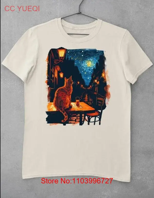 Van Gogh Café Terrace Inspired Cat Shirt