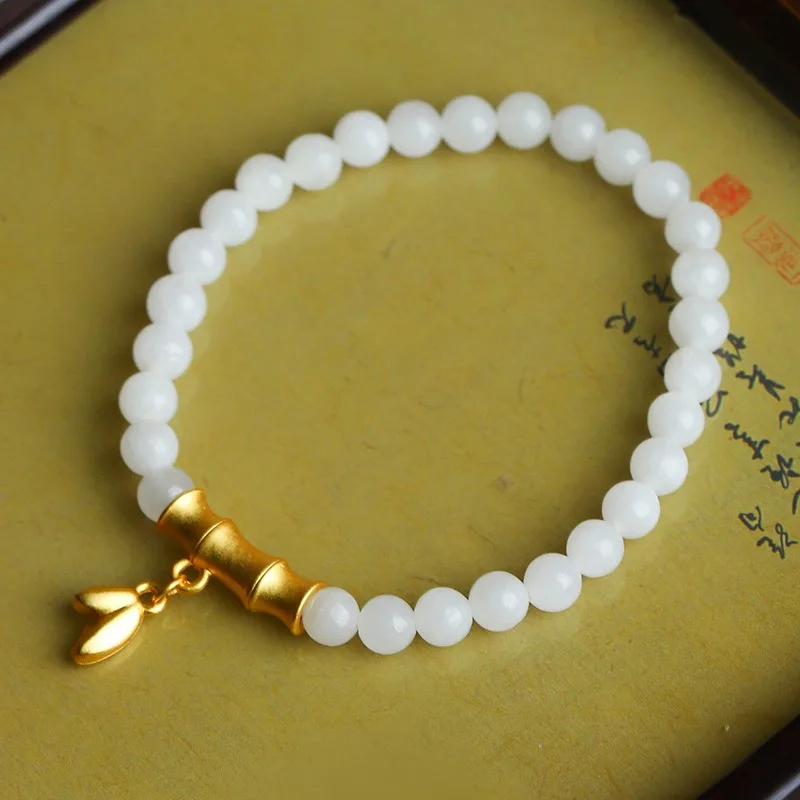 Exquisite White Jade Bamboo Bracelet, Women's Models Are Rising Steadily, Niche and Fresh