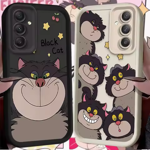 Disney Lucifer Cat Cartoon Phone Case For Samsung Galaxy A14 A15 5G S21 S22 S23 S24 5G FE Plus Ultra A25 A35 A52 A53 A54 A55 5G