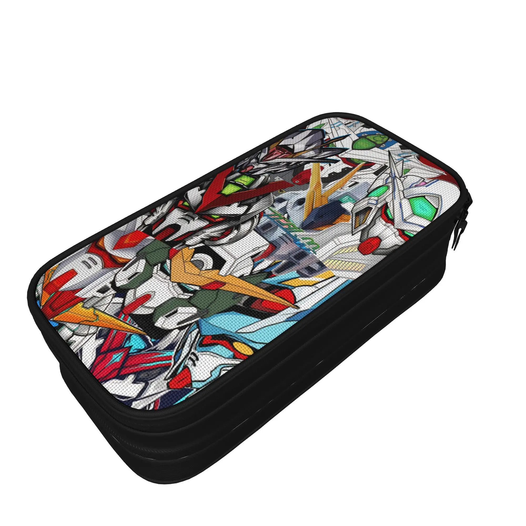 Cute mobile suit gundams Pencil Cases  Pencilcases Pen Holder for Student Large Storage Bag Office Zipper Stationery