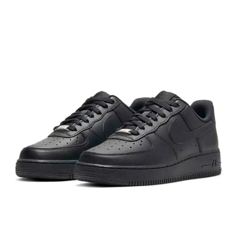 Nike-Air Force 1 Low \'07 sapatos pretos de skate para homens e mulheres, tênis casuais, clássicos, retro, ao ar livre, esportes, formadores, af1