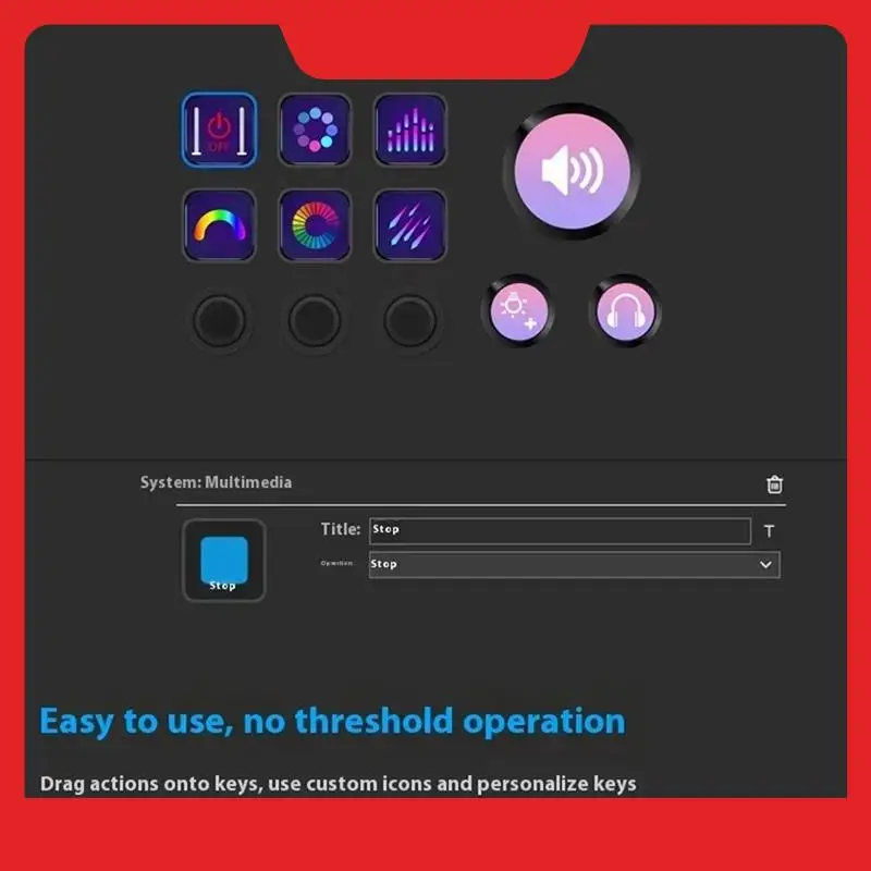 

For Streamdeck Global Version Live Editing Design For Stream Deck Screen Knob Desktop Integrated Console Mini Visual Keypad