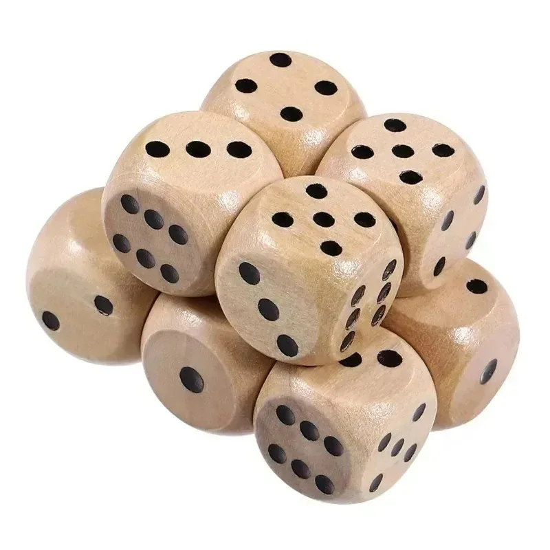 

For Set Wooden Dice Set Polyhedral Game Dice 6-sided Point Dice for Table Game Board Game Acessorios 16mm 10Pcs
