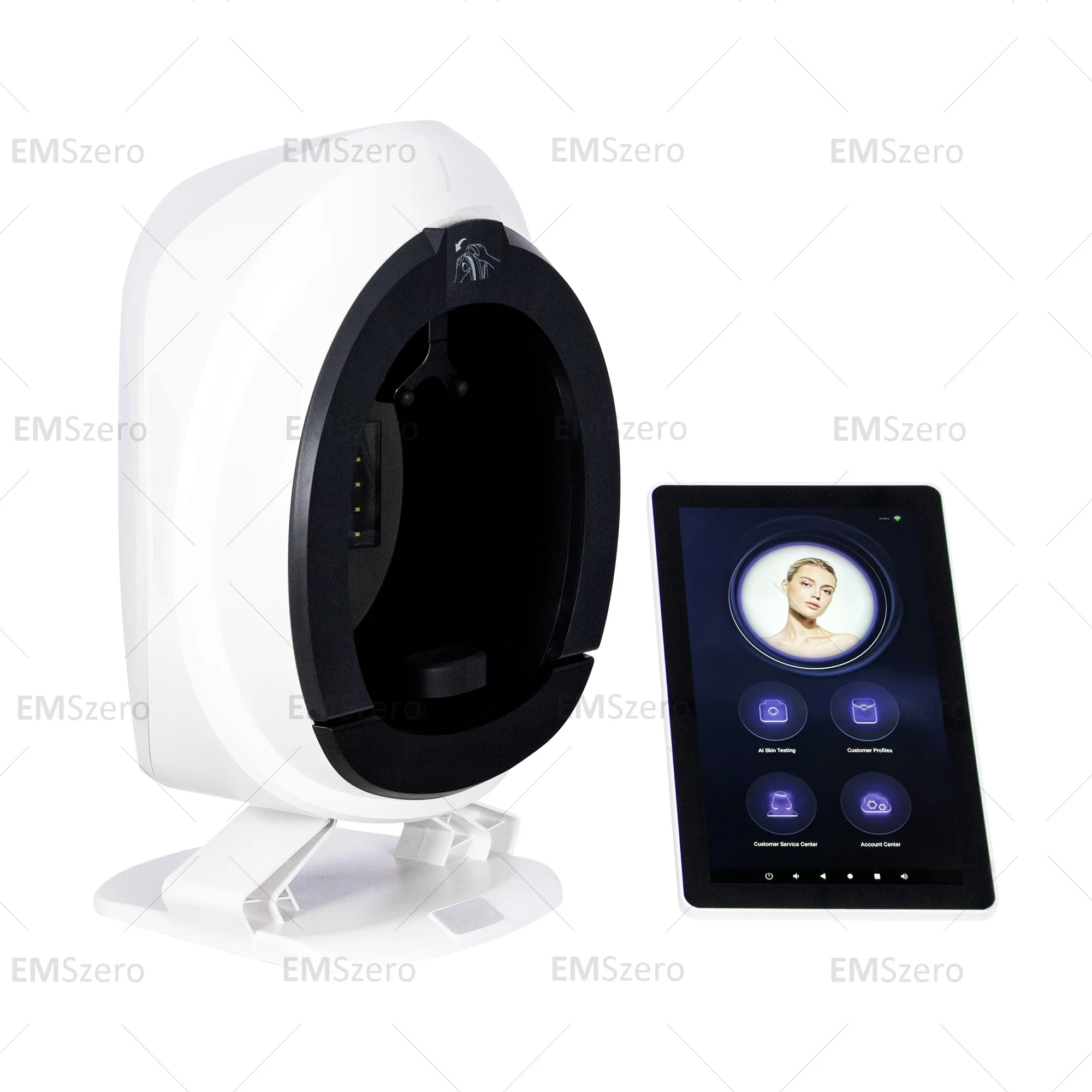 Máquina analisadora de pele facial q1 3d, 15.6 polegadas, analisador de pele facial, 8 espectros de luz, scanner de análise de pele