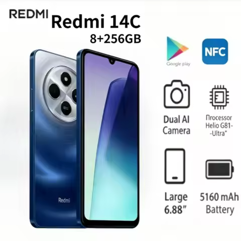 2026 new Redmi 14C Smartphone 8+256GB Storage 120H...