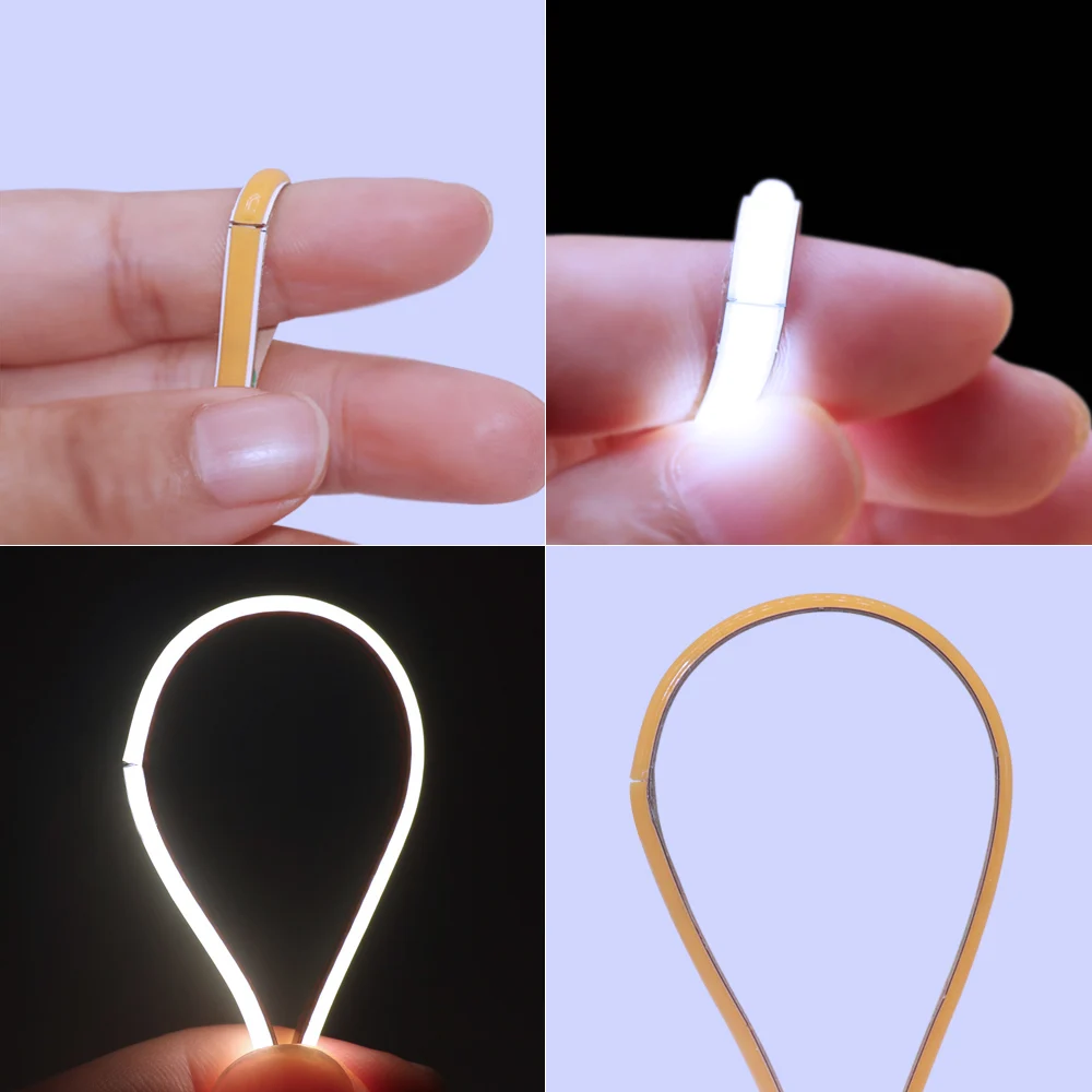 Flexible 4mm/5mm LED COB Strip Tape Lights for DIY Home Decor 400LED/m 9 Colors High Density Dimmable 12V 24V Cuttable