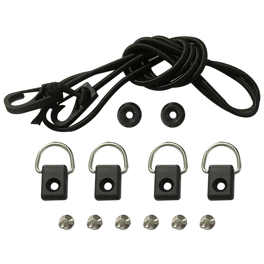 

1pc 1.5M Elastic Kayak Leash Cord D-Shaped Buckle Set D Buckles 2 Fixed 6 Screws Lightweight Reusable Safety Lanyard Strap For