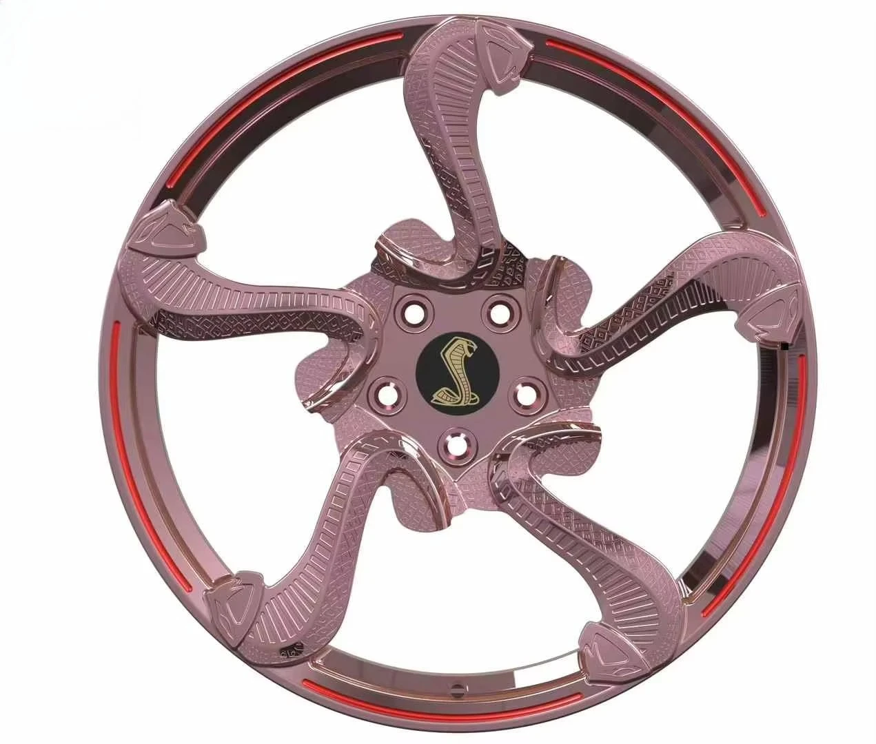 *forNew Pink Chrome Cobra 5-Spoke Monoblock Forged Wheels 6061-T6 19/20/21