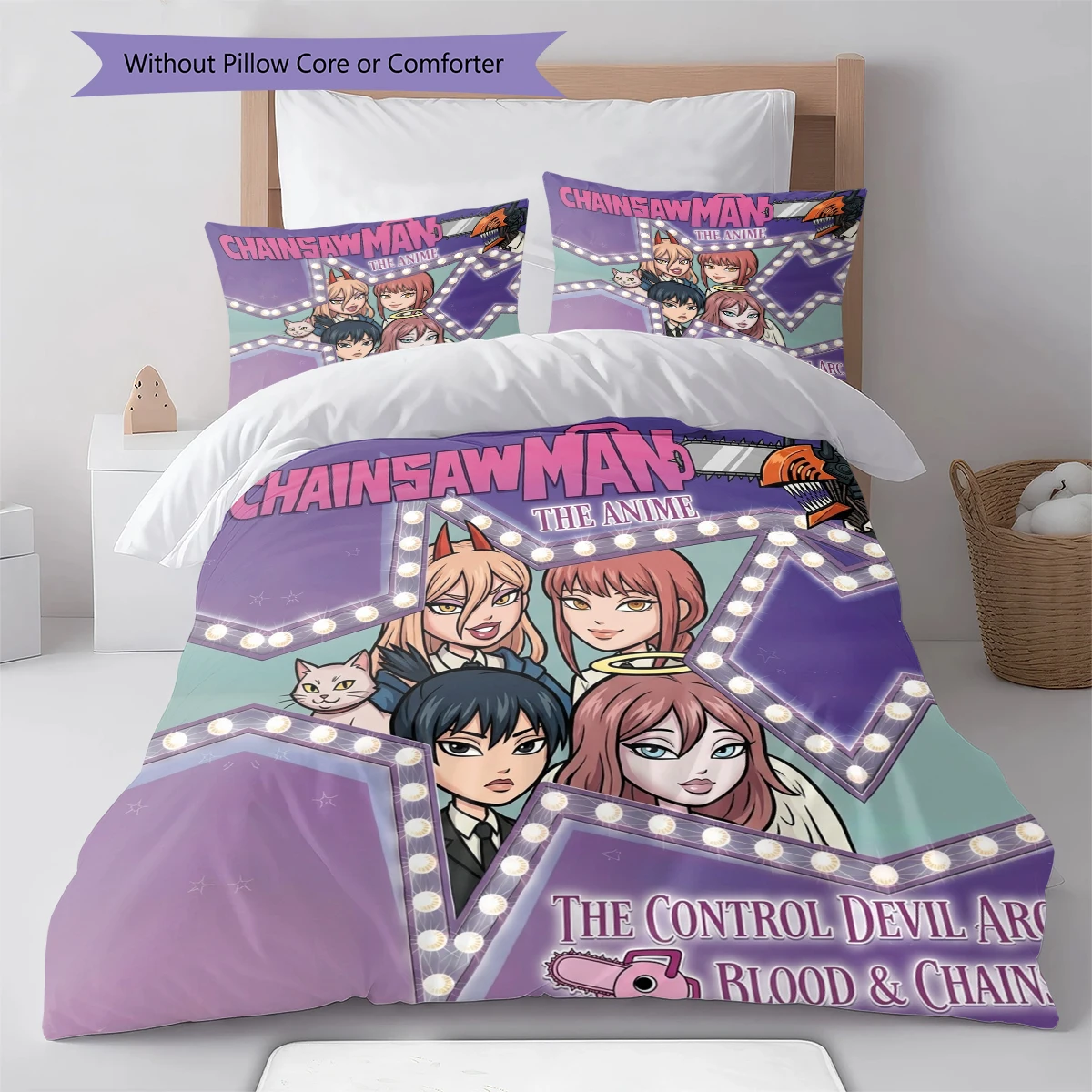 Chainsaw Man Soft Duvet Cover Comfortable, Children Bedding Set Gift, Extra Large  Various Sizes -HE10