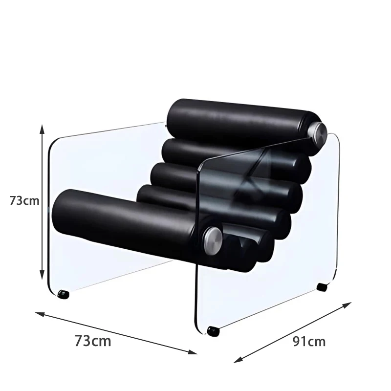 

Suspended transparent leisure seat personalized special-shaped glass armrest single chair