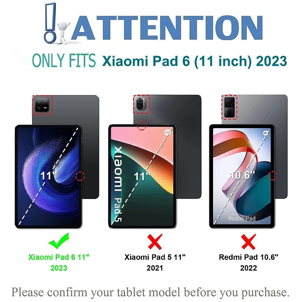 Touchpad Backlit Keyboard Cover for Xiaomi Pad 6 Mi Pad 6 Pro 11 Inch Funda Tablets Keyboard Case Fabric with Pen Holder