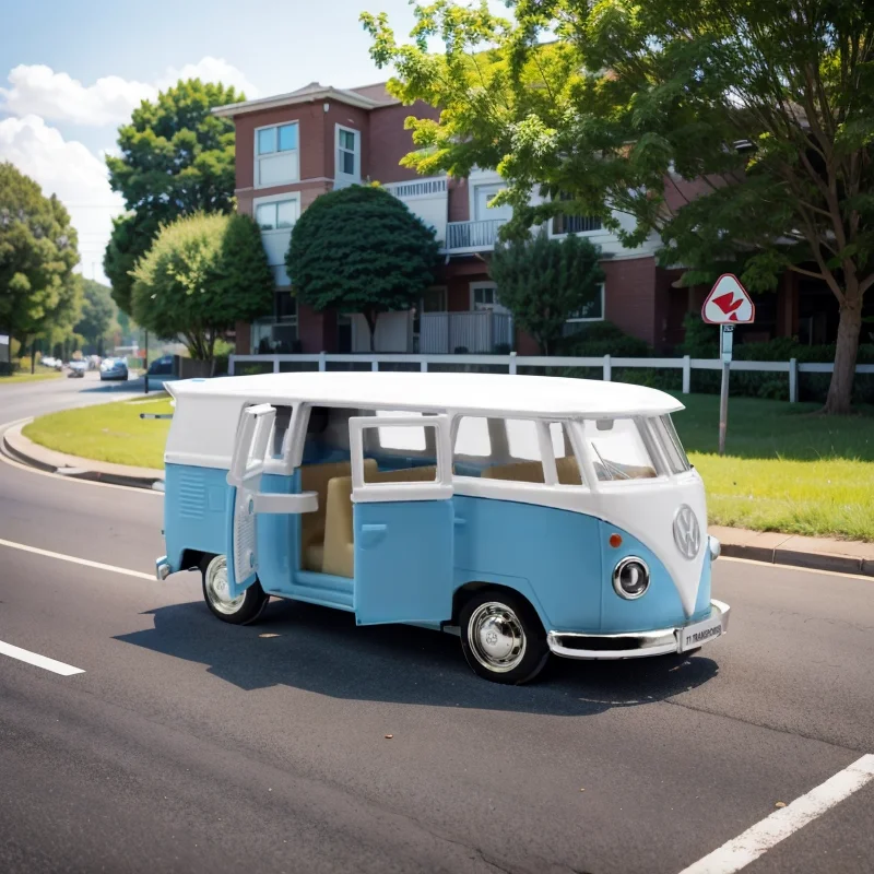 RMZ 1：36 Volkswagen T1 Bus Alloy Model Car Diecast Metal Assembly Series Miniature Vehicle Collection Toy Car gift