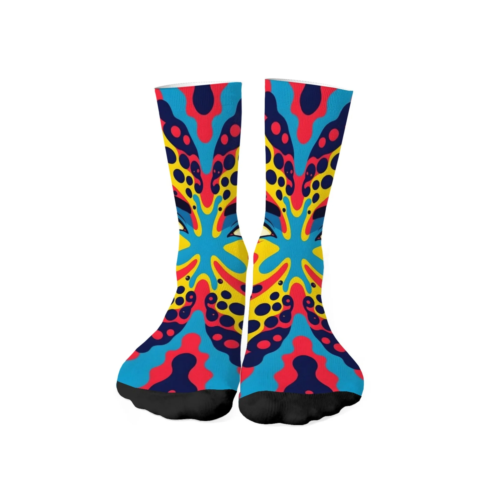 Colorful Swirling Eye Print Men's Socks Non-slip and Breathable Socks Retro Cartoon Harajuku Style Fashionable Hip-hop Socks