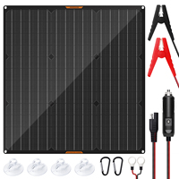 MHPOWOS 12V Solar Battery Charger Maintainer 10W 20W 30W 50W Portable Solar Panel Charger Built-in Smart MPPT Charge Controller