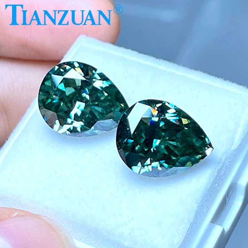 

4x6mm to 10x12 mm Pear Shape diamond cut Moissanites Loose Gems Stone Yellow-green Color For Jewelry Making