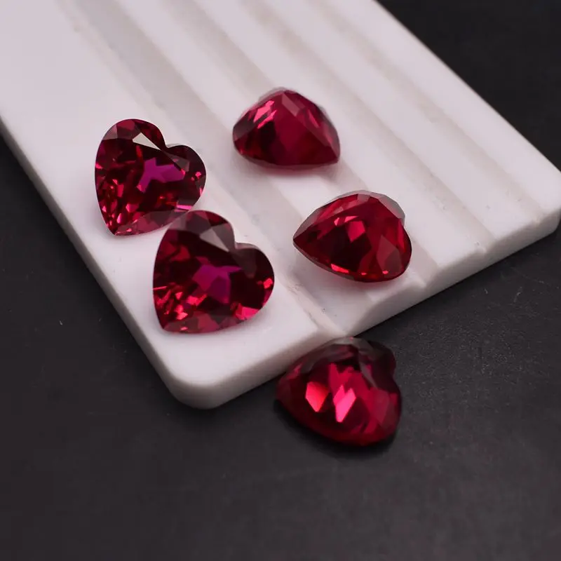 Natural Red Ruby 12x12mm 10.5Cts Sri-Lanka AAAAA+ Ruby Heart Shaped VVS Loose Gem For Jewelry Making