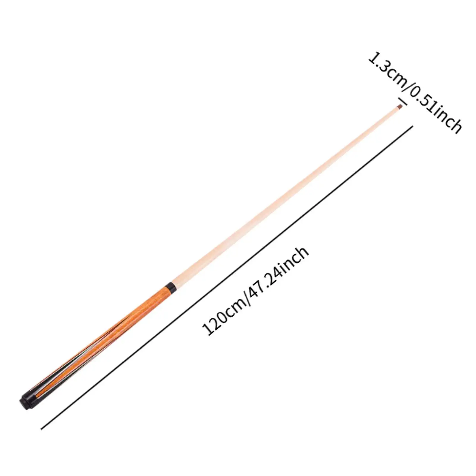 Stecca da salto Lunghezza 120 cm 13 mm Bastone da biliardo con punta grande per la pratica del bar dei giochi