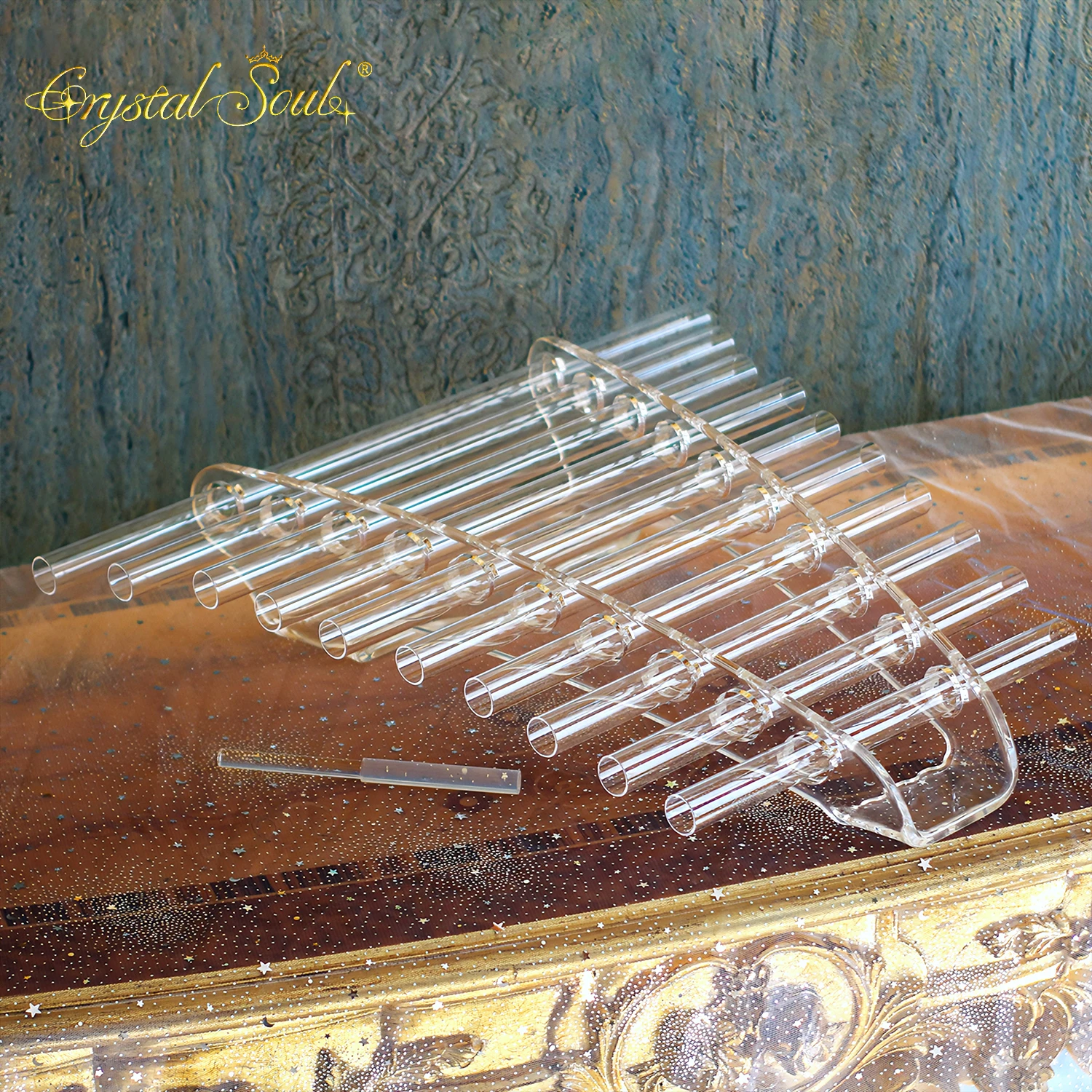 Harpe chantante en cristal Crystal Soul, harpe en quartz de haute qualité avec étui