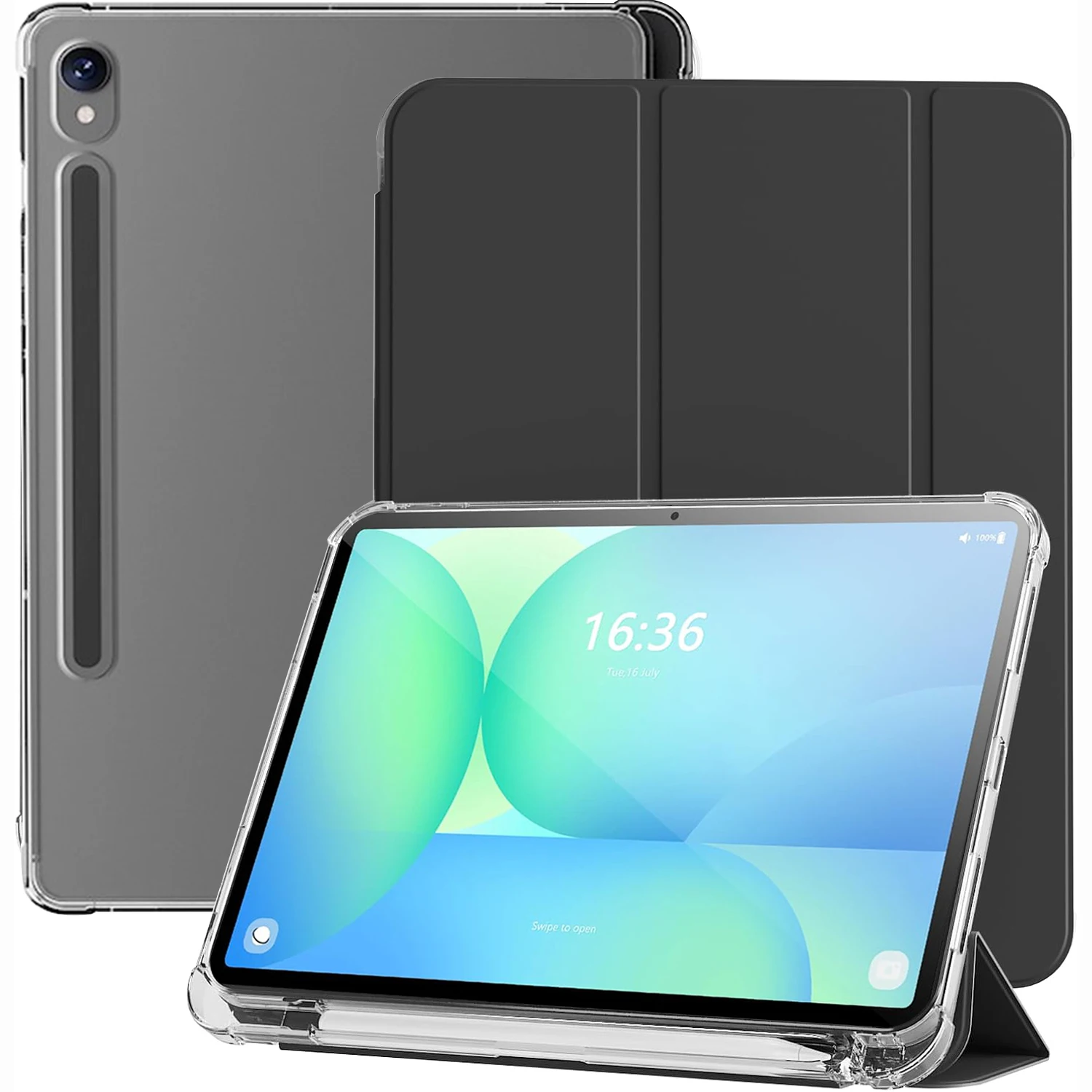 �y�Z�[�����z�N���A�N���X�^���^�u���b�g�P�[�X�A�y���z���_�[�t���ASamsung Galaxy Tab S10 FE Lite 10.9�C���`/11�C���`/2025�Ή��APU���U�[���t���b�v�}�O�l�b�g�X�^���h�P�[�X