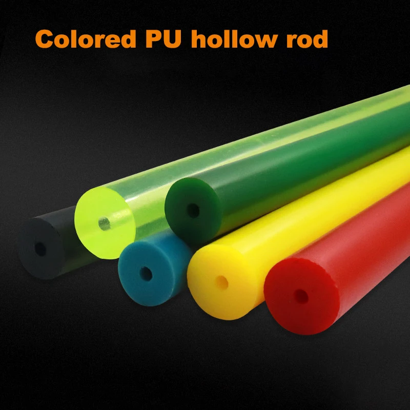 Colored Polyurethane Tube Shore 80A PU Hollow Rod 20-60mm Beef Tendon Elastic Rubber Rod Length 500mm