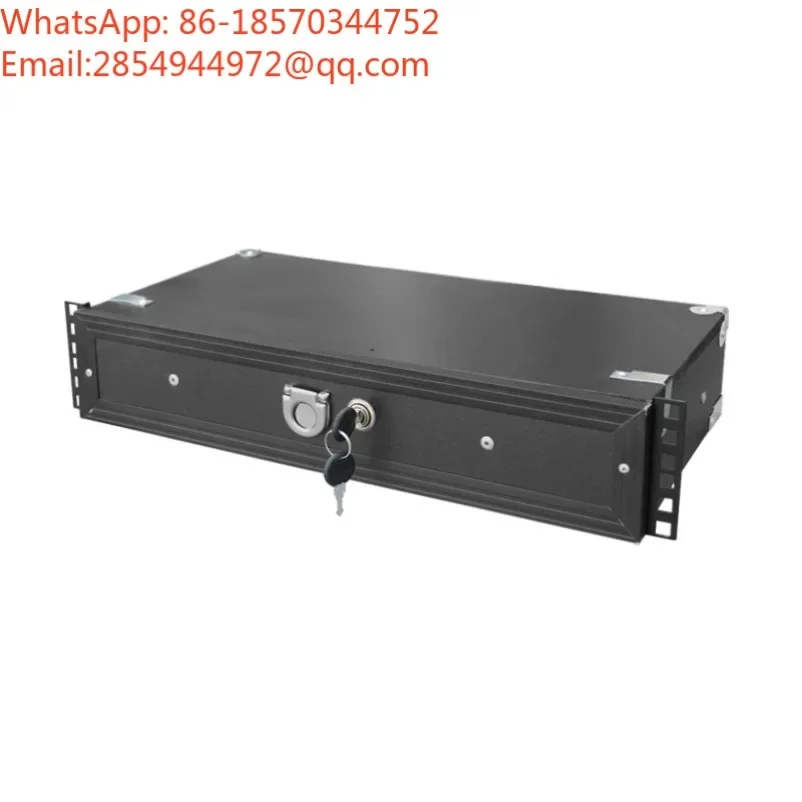ying   Lockable 2U Drawer for 19 Inch Rack ABS Flight Case Microphone Cabinet 3U Wooden Receiver Storage Drawer Accessory