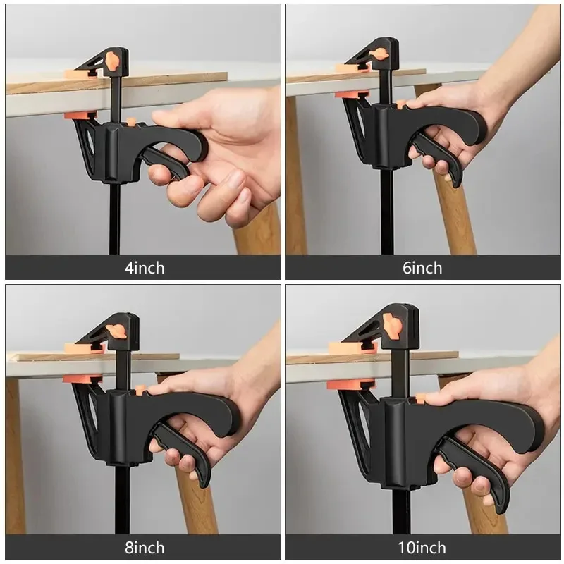 2/5/10pcs Woodworking Work Bar 4 Inch Clamp Clip Set Hard Quick Ratchet Release Clip DIY Carpentry Hand Tool Woodworking Clamp image 2