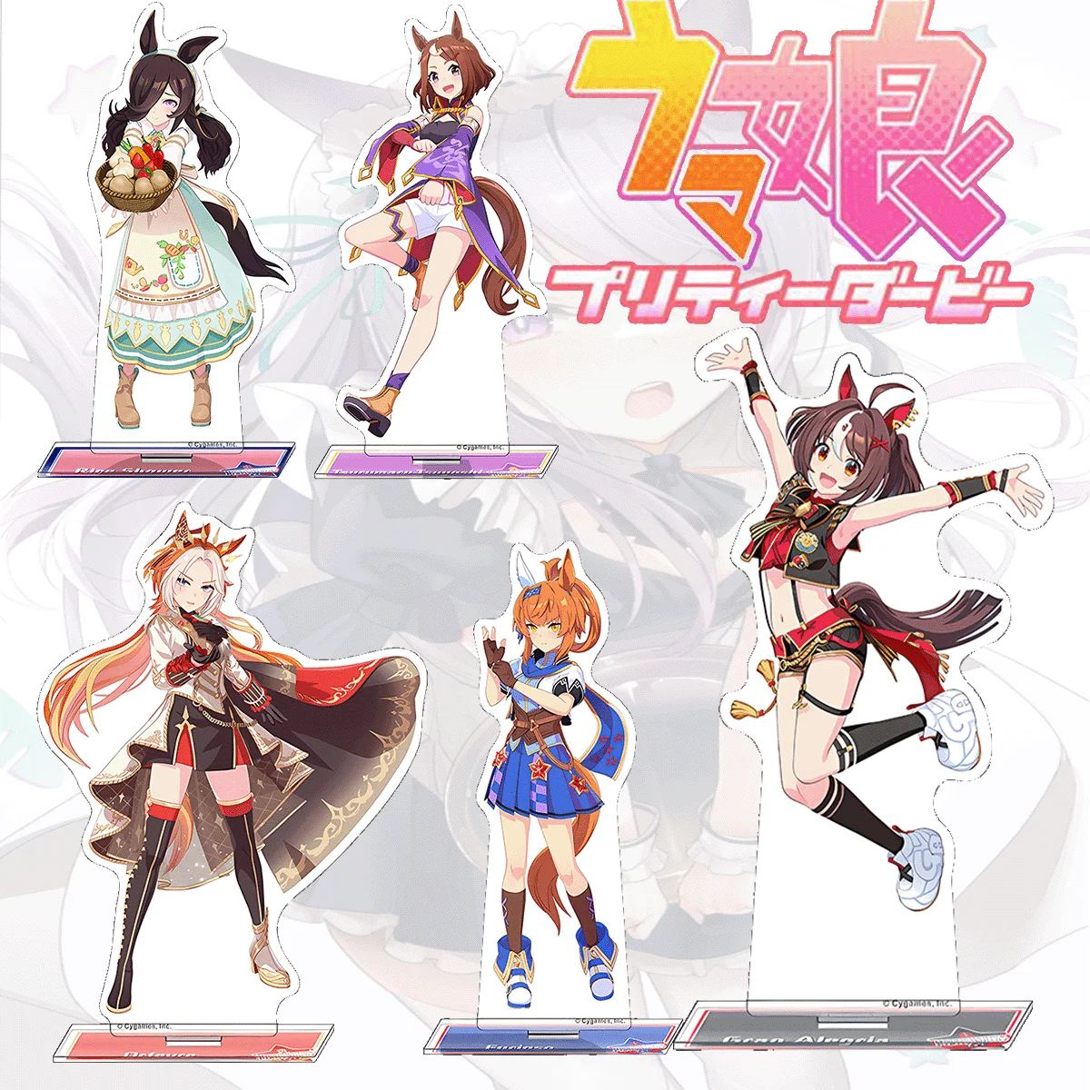 Anime UPD Horse Girl 15cm Premium Clear Acrylic Standee: Eishin Flash & Haru Urara. High-Quality Material, Valentine's Gift/Desk