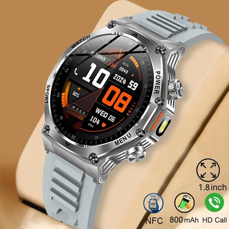 GEJIAN's latest Men's 1.8-inch large Screen, HD high-definition screen 390 * 390 Resolution IP67 Waterproof Smart call Watch  ﻿