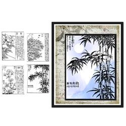 Mangocraft Traditional Chinese Painting Style Clear Stamp DIY Scrapbooking Supplies Silicone Stamps For Card Making Albums Decor