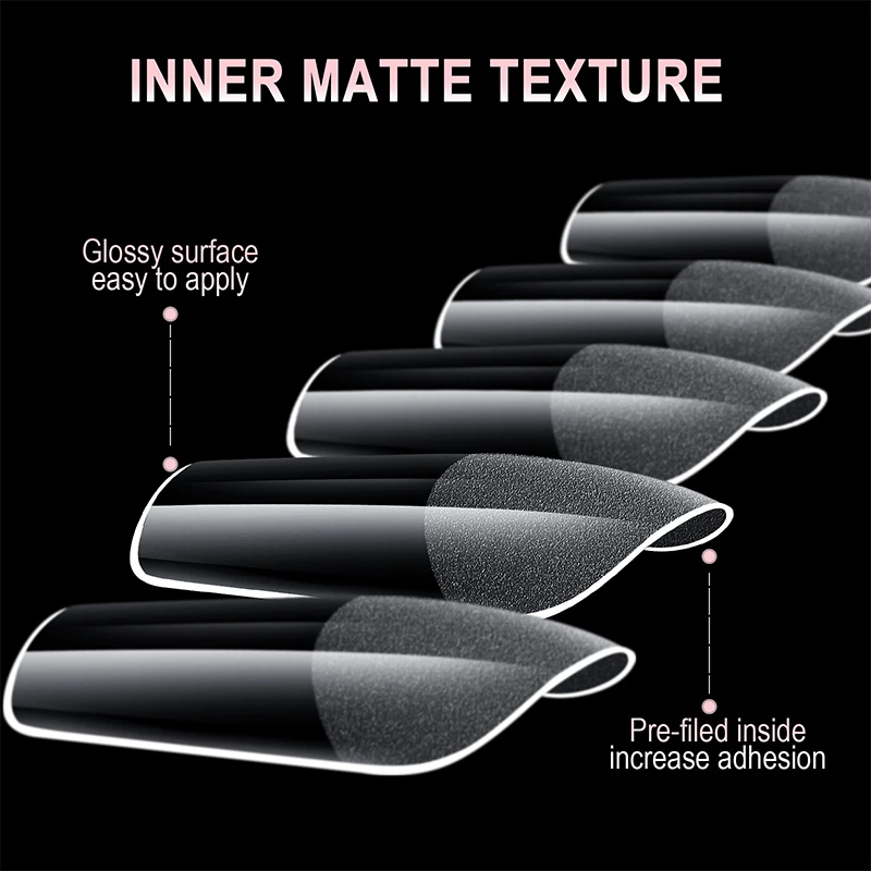 الفاخرة أظافر صناعية نصائح لينة هلام الإصبع شبه ماتي كبسولات اللوز الفرنسية التابوت غطاء كامل الأظافر الاصطناعية وهمية تمديد #5