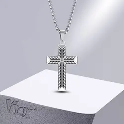 Vnox Stylish Cross Necklaces for Men, Stainless Steel Solid Cross Pendant Collar Prayer Religious Christian Gifts Jewelry