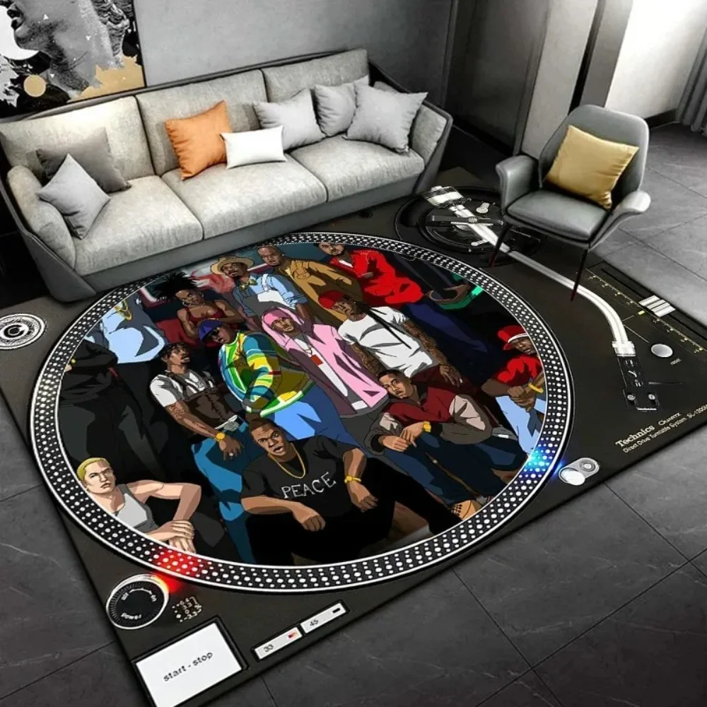 Retro Disc Player Vinyl Records Pattern Carpet for Bedroom Home Decor Living Room Mat Music Classroom Music Lover Rugs Gift
