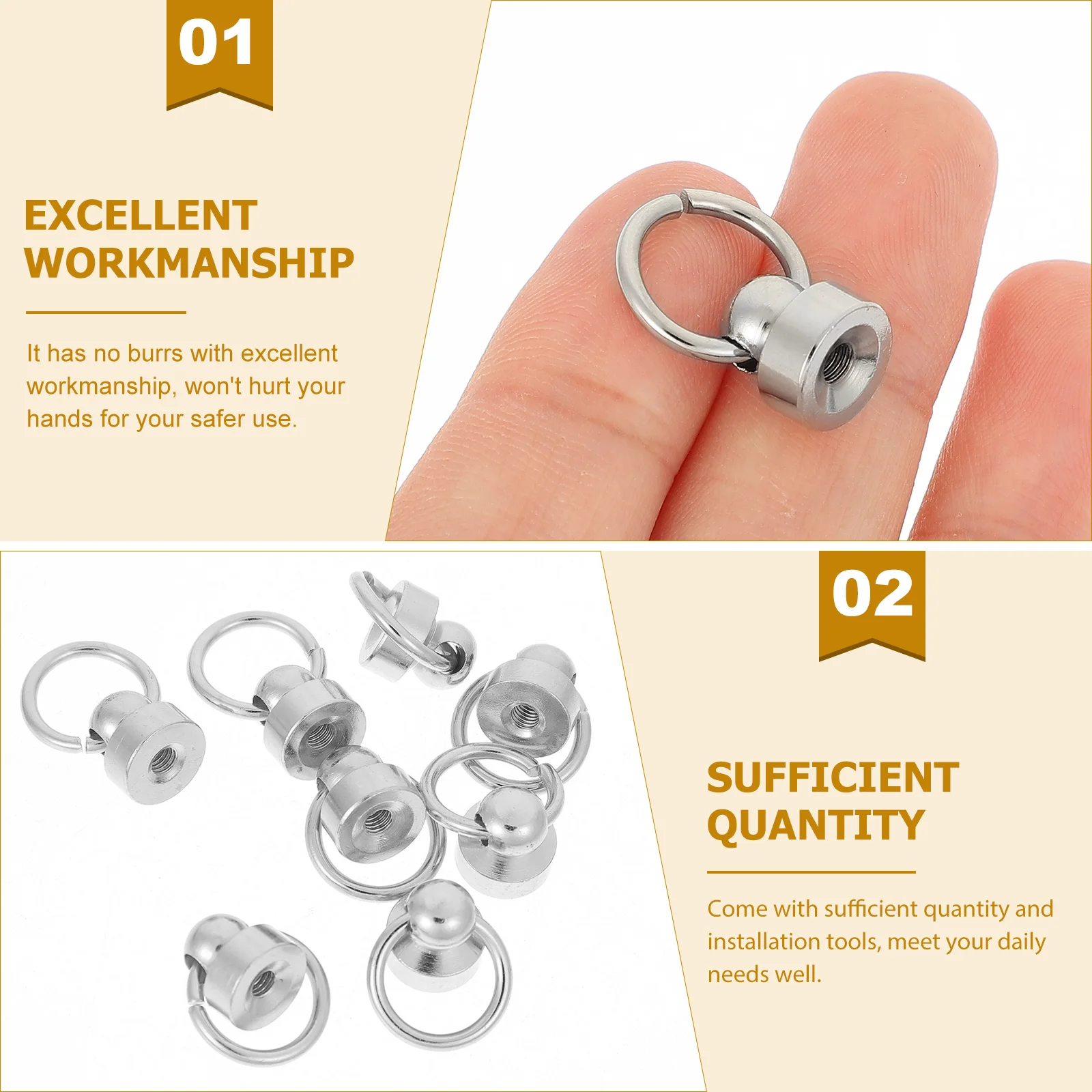 

20 set Luggage Rivets Practical Craft Copper Studs Screws For Phone Case Purse Bag Diy Bag Belt Rivets Fasteners