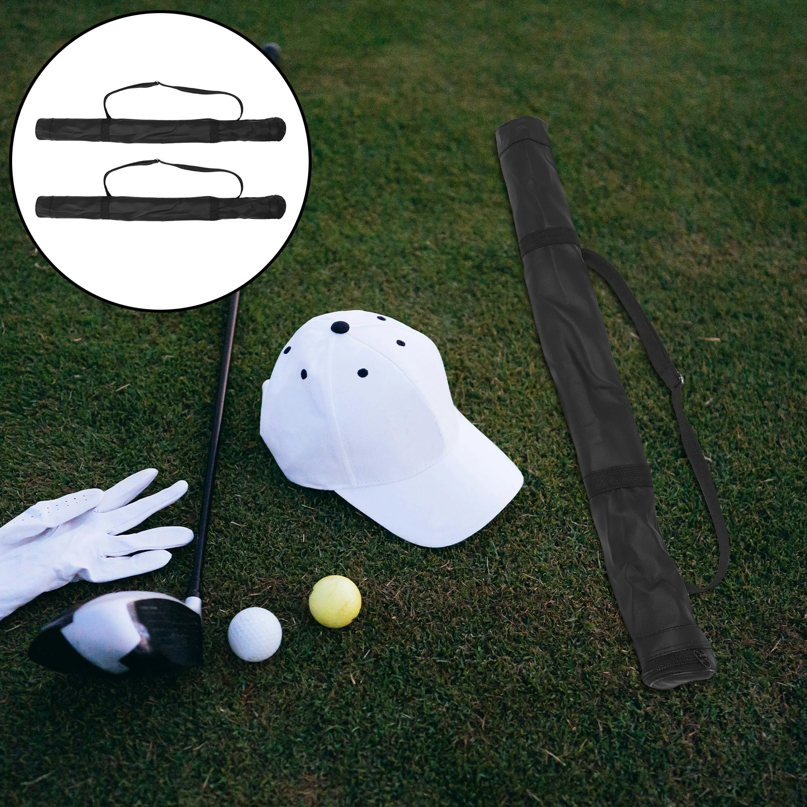 2Pcs Portable Lightweight Golf Bags Small Waterproof Carry Cases Travel Golf Club Holder Driving Range Practice Carrier Pouch