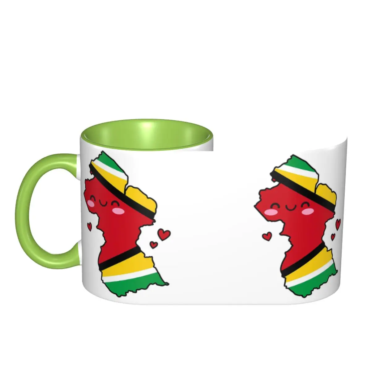 Guyana Flag Map Smile With Love Mug Funny Ceramic Coffee Cups Tea Mugs Milk Cup Drinkware Gifts for Friends DIY Custom