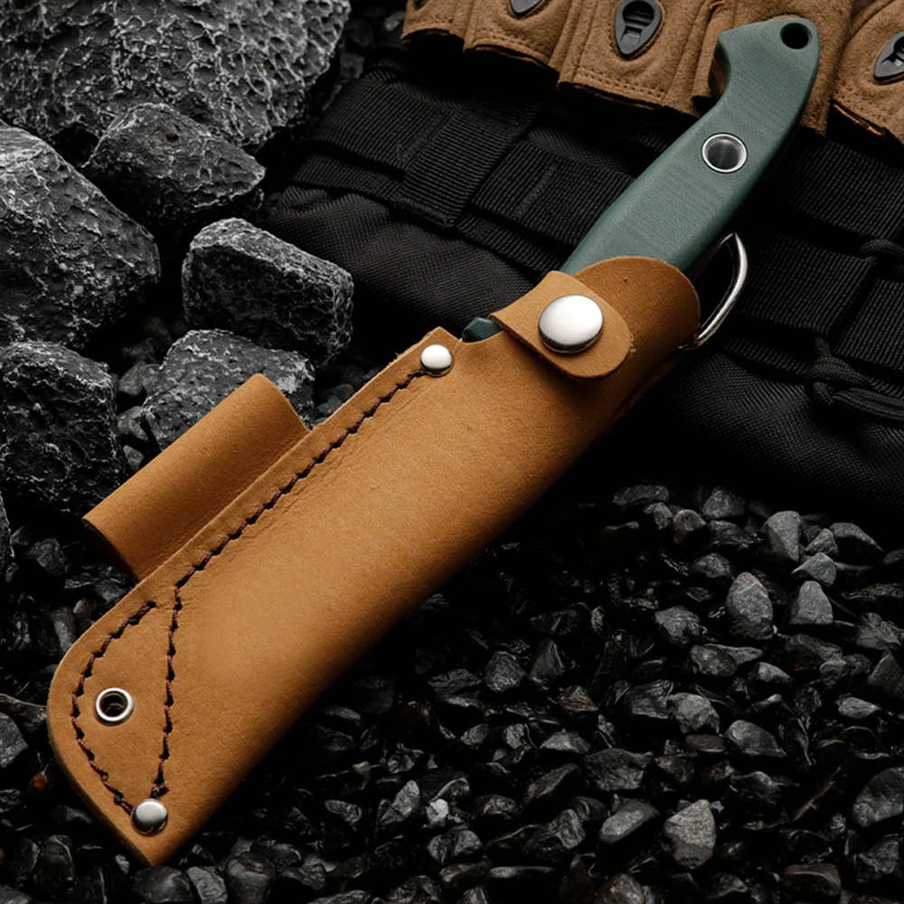 HUANGFU CPM-S30V Steel Outdoor Knife Fixed Blade Hiking Hunting Knife Survival Rescue Knife Self Defense Knife Gift for Men