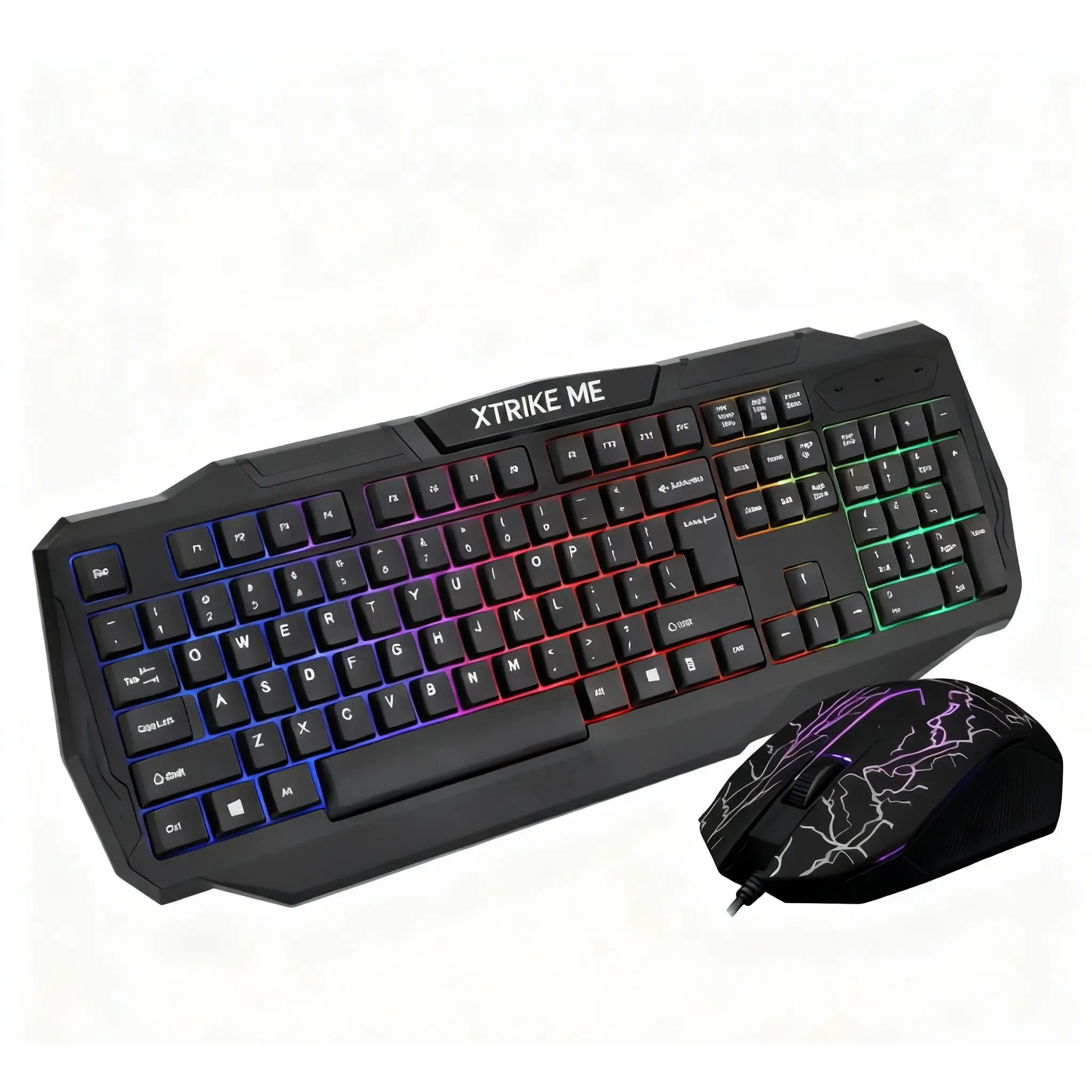 Combo Gaming con Cable Xtrike Me Teclado Español Ñ y Ratón RGB - Pack Gamer USB para PC y Laptop