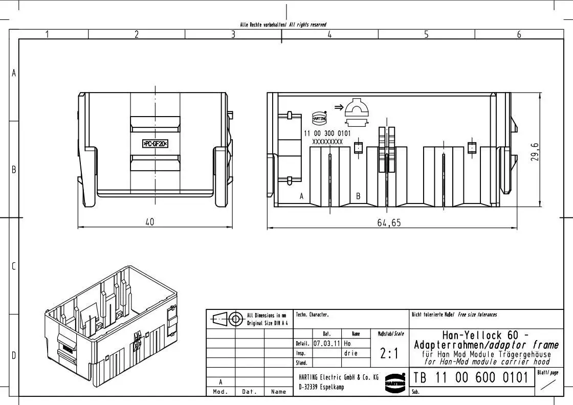 11006000101 Harting Han D M contatto a crimpare AG-1,5 QM M-AWG16