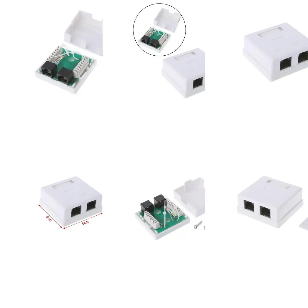 Cat5e RJ45 8P8C Connector UTP Unshielded Double Port Desktop Mount Box Cat5e Module Information Socket