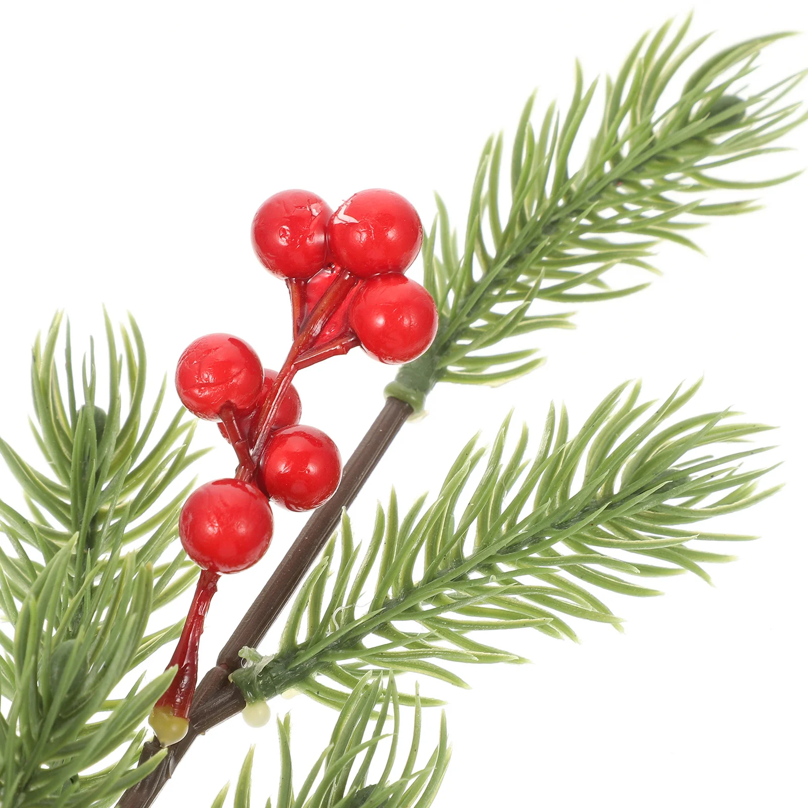 

12Pcs Artificial Pine Needle Branches Realistic Pine Berry Picks Xmas Garland Wreath Decoration Holiday Home Decor