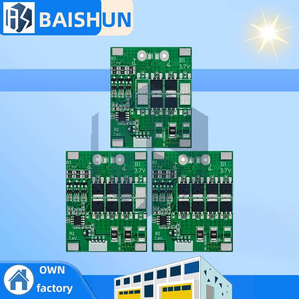 Płytka zabezpieczająca akumulatory litowo-jonowe 12A-22A 3S 12V – kompatybilna z ogniwami 18650 |   Idealne do solarnych lamp ulicznych i elektronarzędzi