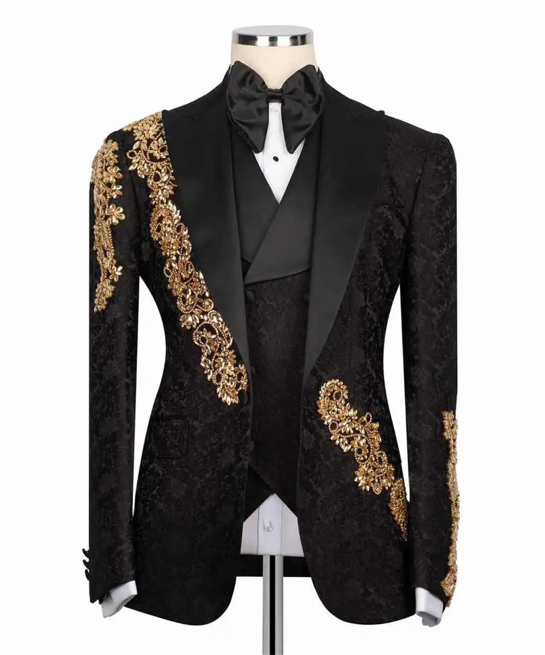 New Wedding Men's Suit Crystal Men Suit Party Suit Slim Fit 2-PCS Tailor-Made Groom Groomsman Formal Occasions Size Customized